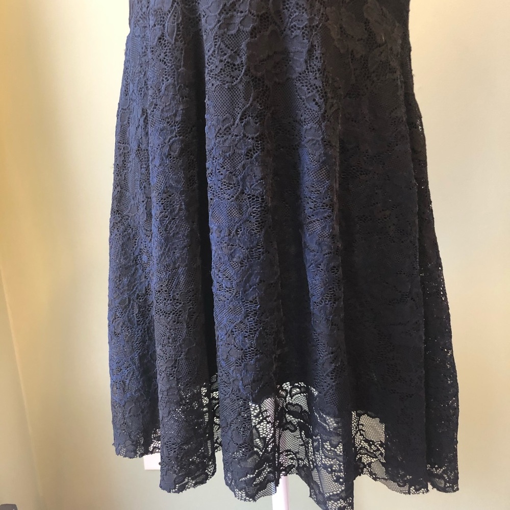 Free People Black Lace Spaghetti Strap Mini Dress - Size Small - Picture 3 of 11